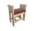 Limited Edition Bench in Solid Oak with Vintage Moroccan Leather Seat cushion 39769