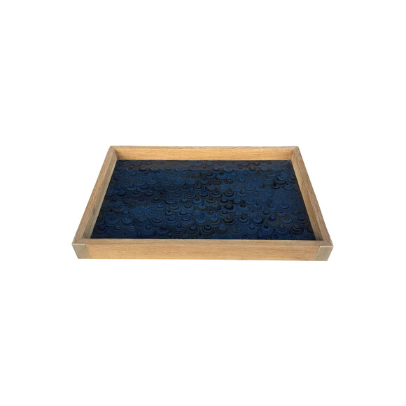 Limited Edition Oak Tray With Vintage Marbleized Paper 34591