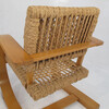 Pair French Woven Rope Arm Chairs 8499