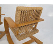 Pair French Woven Rope Arm Chairs 8499