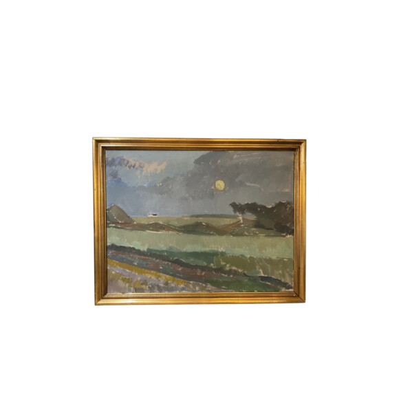 Danish Landscape Oil Painting in Gilt Frame 74955