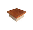 Vintage French Leather and Oak Coffee Table Cube 28995