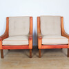 Pair of Mid Century Leather Danish Arm Chairs 44618