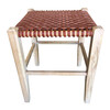 Lucca Studio Thelma Woven Leather Stool 47773