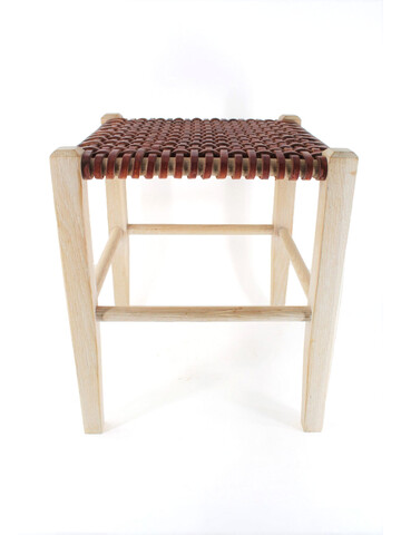 Lucca Studio Thelma Woven Leather Stool 47370
