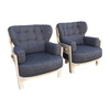 Pair of Rare Model Guillerme & Chambron Oak Armchairs 38497