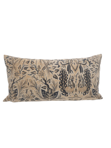 Vintage Indonesian Batik Textile Lumbar Pillow 68105
