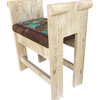 Limited Edition Bench in Solid Oak with Vintage Moroccan Leather Seat cushion 39197