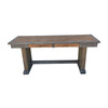Limited Edition Oak and Vintage Leather Console 39560