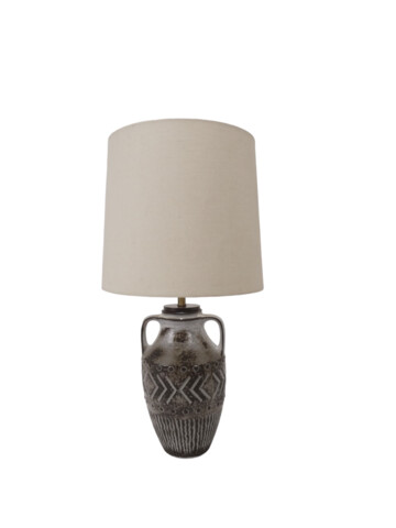 Vintage Studio Pottery Lamp with Custom Shade 63396