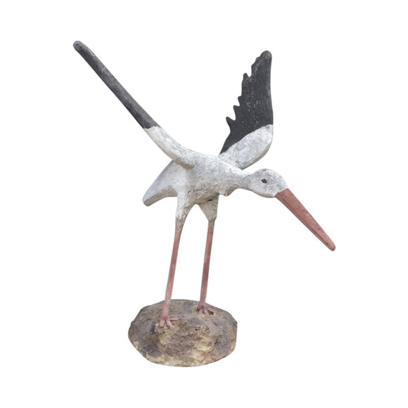 Mid Century French Cement Stork 35709
