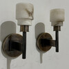 Lucca Studio Pair of Georgie Alabaster and Bronze Sconces 77765