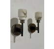 Lucca Studio Pair of Georgie Alabaster and Bronze Sconces 77765