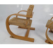 Pair French Woven Rope Arm Chairs 8499