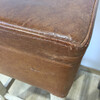 Pair Belgian Leather and Oak Stools 38422