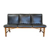 Danish Black Leather Bench 42074