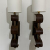 Pair of Lucca Studio Currier Sconces in Bronze and Leather 75982