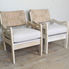Pair of Lucca Studio Phoebe Oak Chairs with Linen Cushions 42694