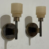 Lucca Studio Pair of Georgie Alabaster and Bronze Sconces 77762