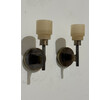 Lucca Studio Pair of Georgie Alabaster and Bronze Sconces 77762