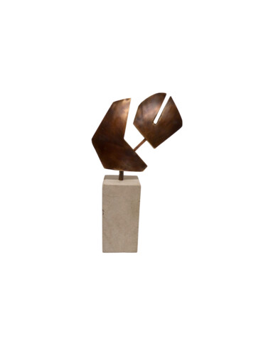 Limited Edition Hammered Bronze and Stone Sculpture 58896