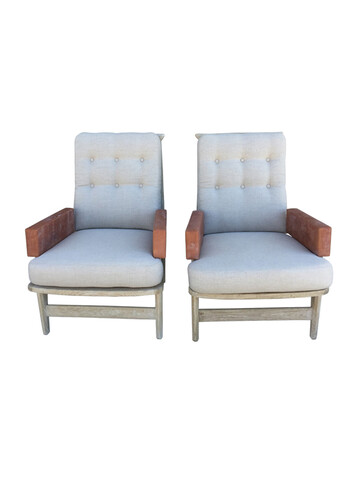 Pair of Lucca Studio Hudson Arm Chairs 41374