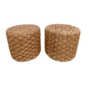 Pair of Vintage French Rope Ottomans 48893