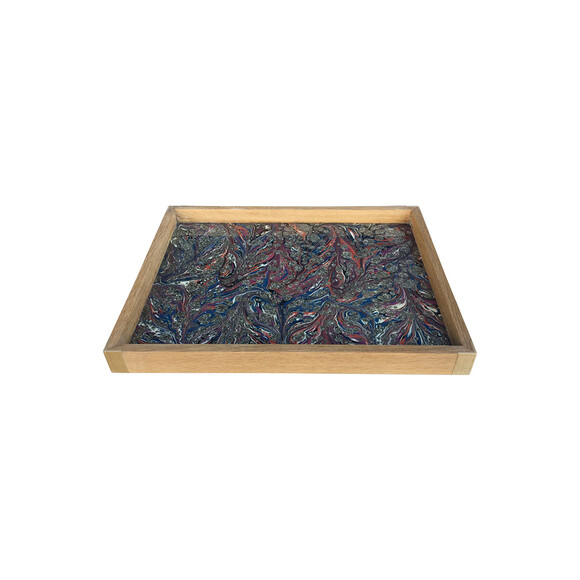 Limited Edition Oak Tray With Vintage Marbleized Paper 36118