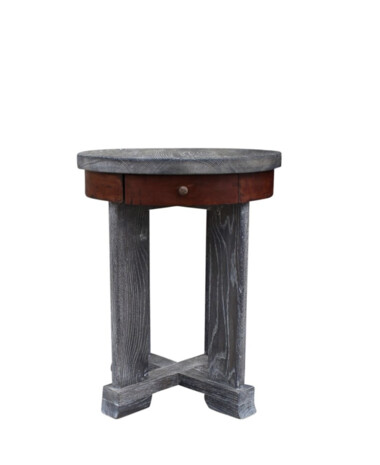 Lucca Studio Leda Grey Cerused Oak Side Table 50178