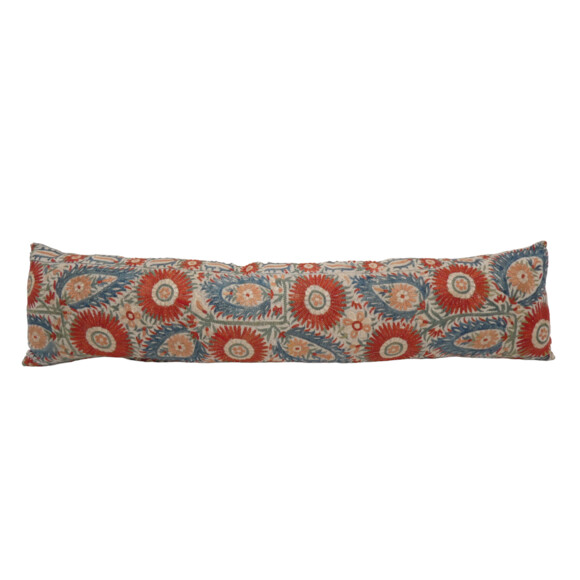 18th Century Turkish Silk Embroidery Lumbar Pillow 55278