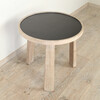 Lucca Studio Irina Oak with Black Leather Top Side Table 44230