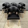 Set of (6) Danish Black Leather Dining Chairs 78991