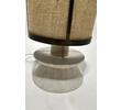 Limited Edition Bronze Lamp with Custom Burlap Shade and Oak 69861