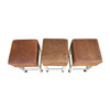 Set of (3) Belgian Saddle Leather and Oak Stools 38471