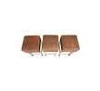 Set of (3) Belgian Saddle Leather and Oak Stools 38471