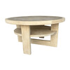 Lucca Studio Dubin Oak and Cement Top Coffee Table 36052