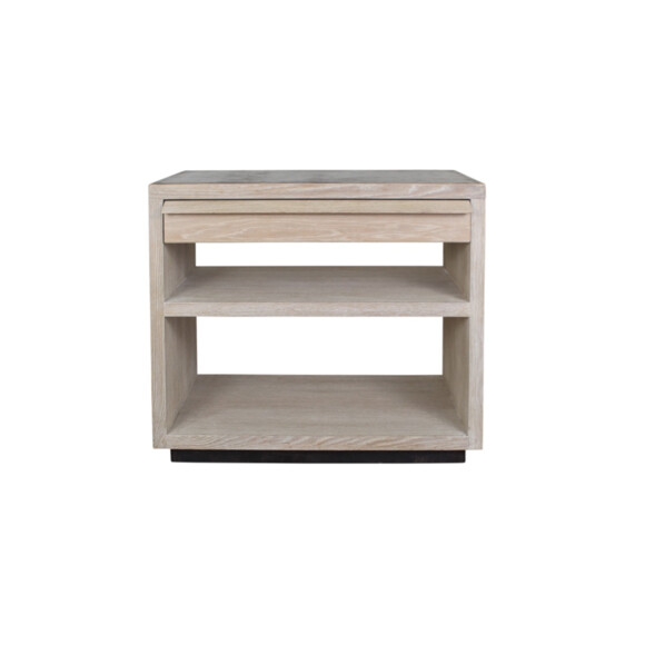 Lucca Studio Paola Oak Night Stand - Leather Top and base 64930