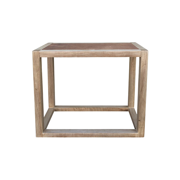 Limited Edition Oak and Leather Top Side Table 46034