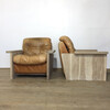 Limited Edition Vintage Leather and Oak Arm Chairs 36947