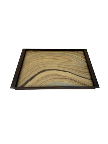 Limited Edition Walnut Tray with Vintage Italian Marbleized Paper 76103