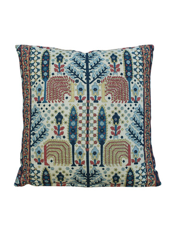 Vintage Printed Linen Textile Pillow 47302