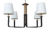 Lucca Studio Florian Bronze and Stitched Leather Chandelier 43864