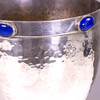 Large Silver Plate Vase With Lapis Cabochons 31829