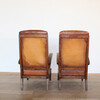 Pair of Superb 1940's French Leather Arm Chairs 45421