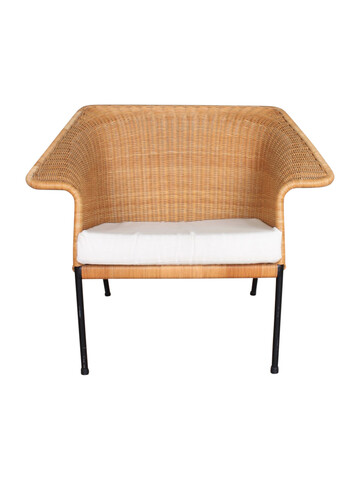 Single French Rattan Arm Chair 46152