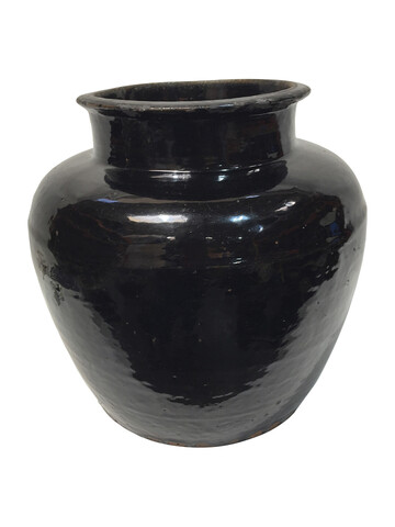 Large Black Glazed Ceramic Vessel from Central Asia 40995