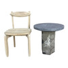 Limited Edition Belgian Blue Stone and Basalt Side Table 38612