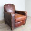 Single French 1940's Leather Club Chair 44118