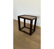 Lucca Studio Capro Walnut and Vintage Leather Top Side Table 74751