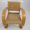 Pair French Woven Rope Arm Chairs 8499